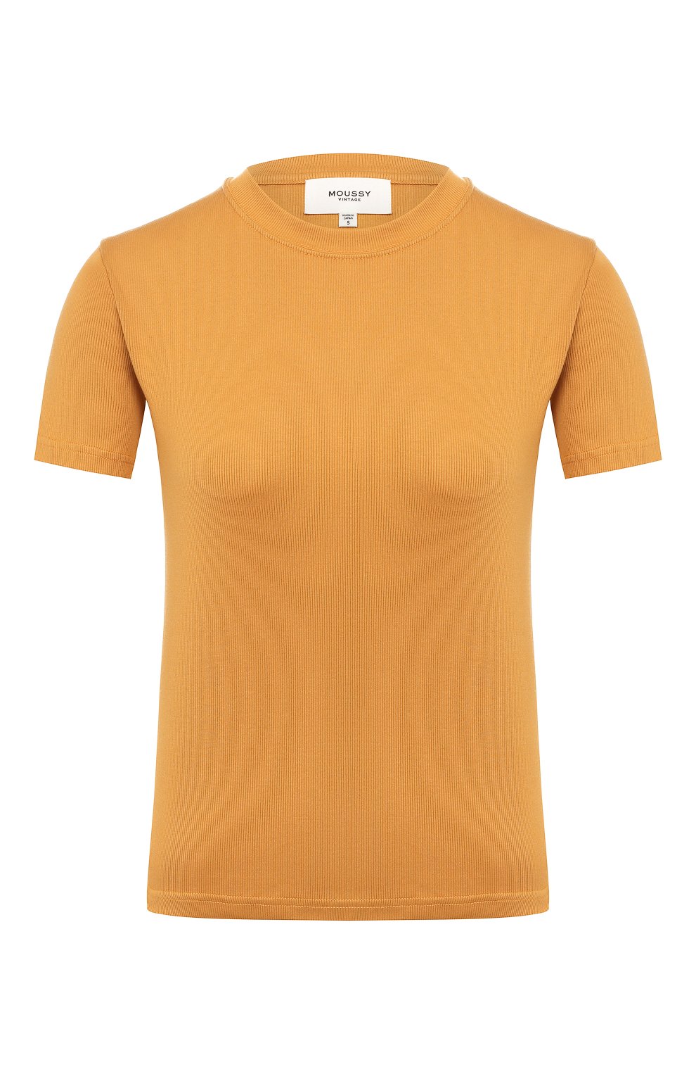 Хлопковая футболка MOUSSY желтого цвета по цене 6895 руб., арт. 025CSN80-1060, фото 1 Хлопковая футболка MOUSSY, арт. 025CSN80-1060, фото 1