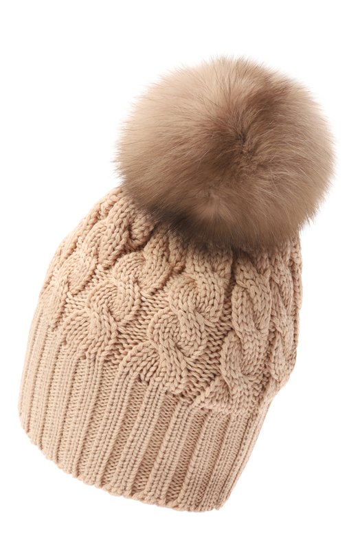 Шерстяная шапка Mona с отделкой из соболя Black Sable BS-24016 Бежевый  BS-24016 Фото 2