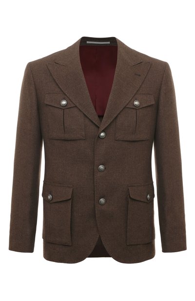 Мужской пиджак из шерсти и шелка BRUNELLO CUCINELLI, арт. MN4857BDD