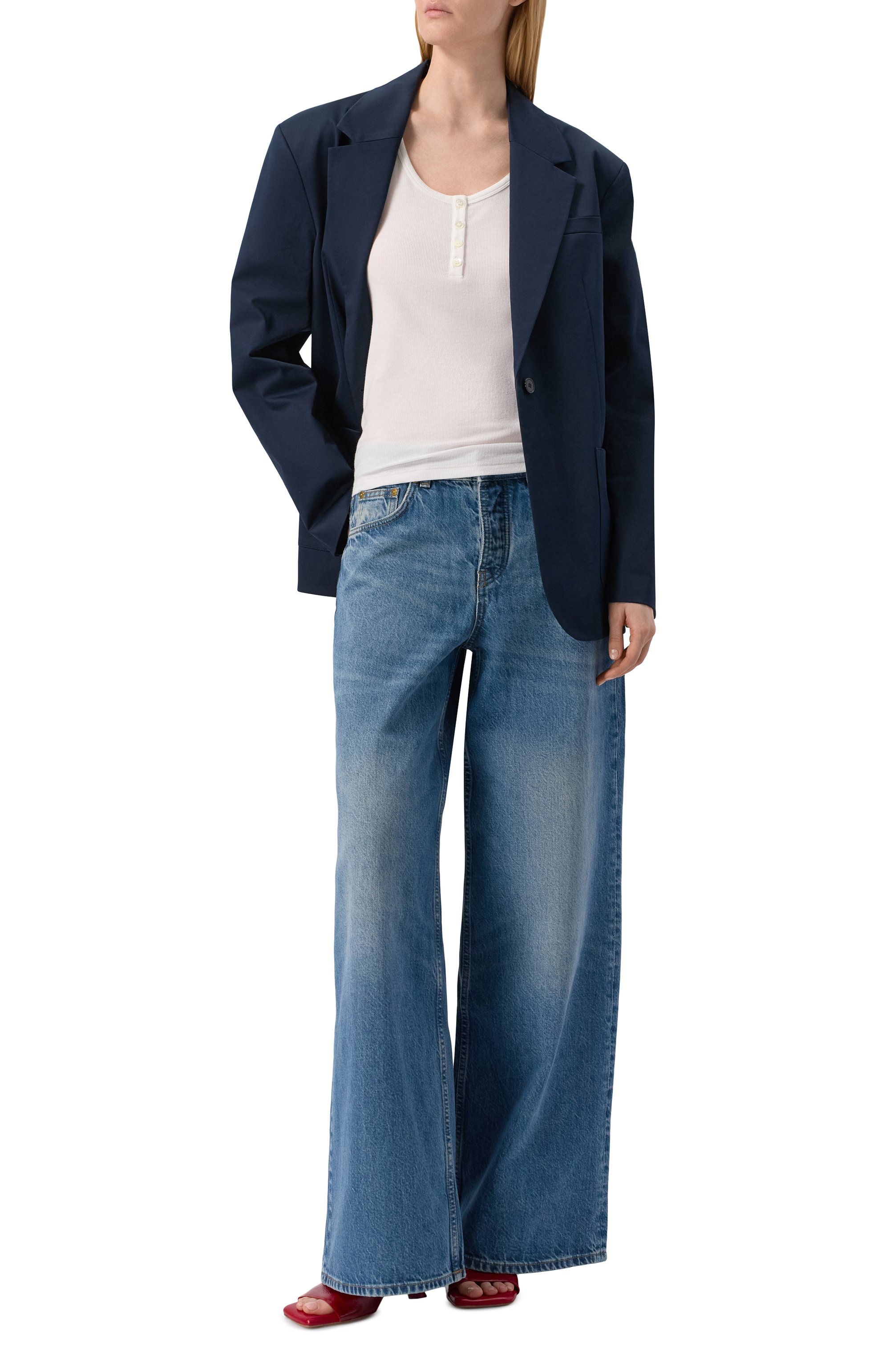 Джинсы candiani wide leg 431 12 STOREEZ синего цвета по цене 22000 руб., арт. 127245, фото 2 Джинсы candiani wide leg 431 12 STOREEZ, арт. 127245, фото 2