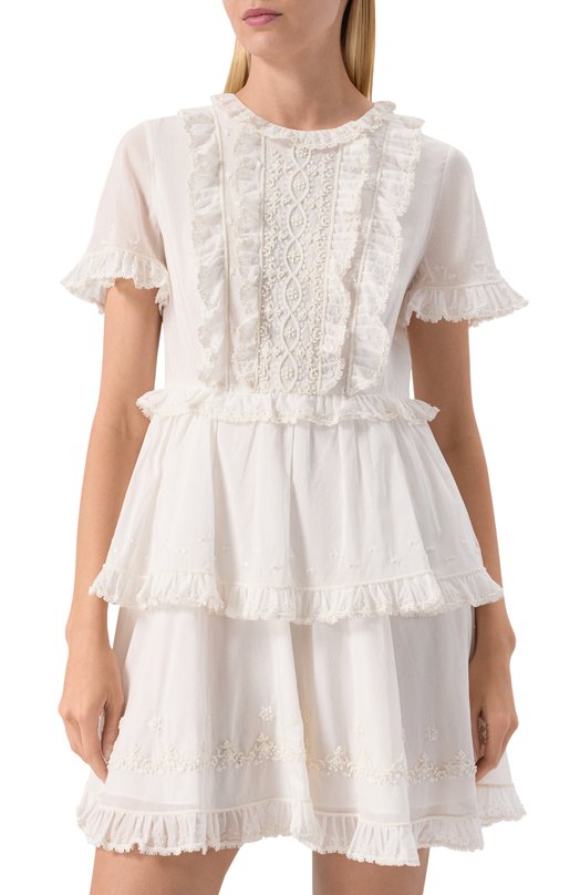 Хлопковое платье Valentino 6B3VAEL5907 Белый  6B3VAEL5907 Фото 3