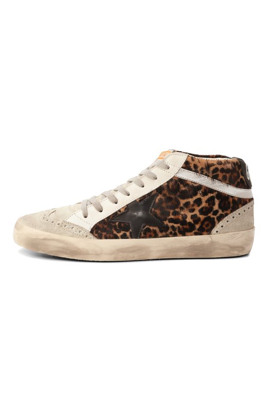 Кожаные кеды Mid Star Golden Goose Deluxe Brand GWF00122.F003766 Леопардовый  GWF00122.F003766 Фото 4