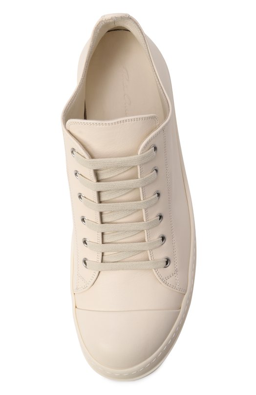 Кожаные кеды Temple Rick Owens RU01F2891/LC0 Кремовый  RU01F2891/LC0 Фото 5