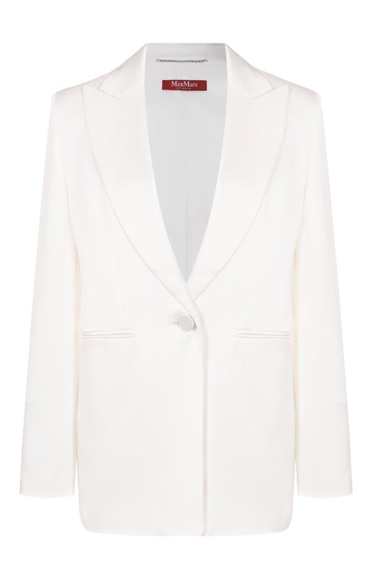 Атласный жакет Max Mara Studio GALAZIA Белый GALAZIA