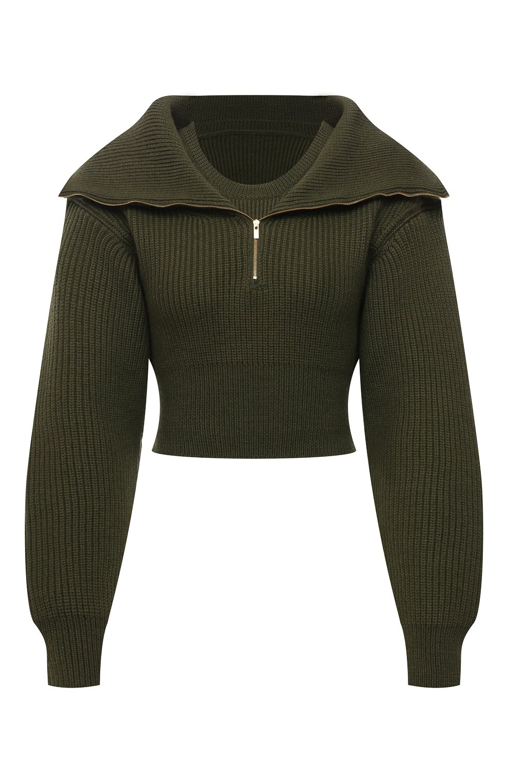 Шерстяной свитер JACQUEMUS хаки цвета по цене 78400 руб., арт. 213KN501-2200, фото 1 Шерстяной свитер JACQUEMUS, арт. 213KN501-2200, фото 1