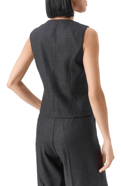 Шерстяной жилет LESYANEBO серого цвета по цене 34000 руб., арт. LN03H-411A_TH, фото 4 Шерстяной жилет LESYANEBO, арт. LN03H-411A_TH, фото 4