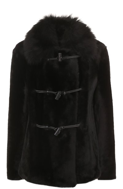 Женская укороченная шуба прямого кроя из овчины GIORGIO ARMANI, арт. ZAB12P/ZAP28