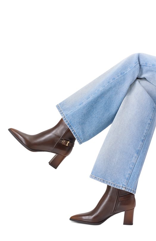 Кожаные ботильоны Santoni WTEG71846PC4NHUY Коричневый  WTEG71846PC4NHUY Фото 2