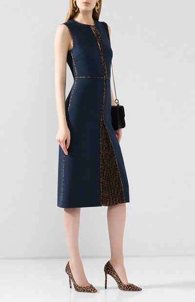 Платье из смеси шерсти и шелка FENDI, арт. FDA713 A5HP, фото 2