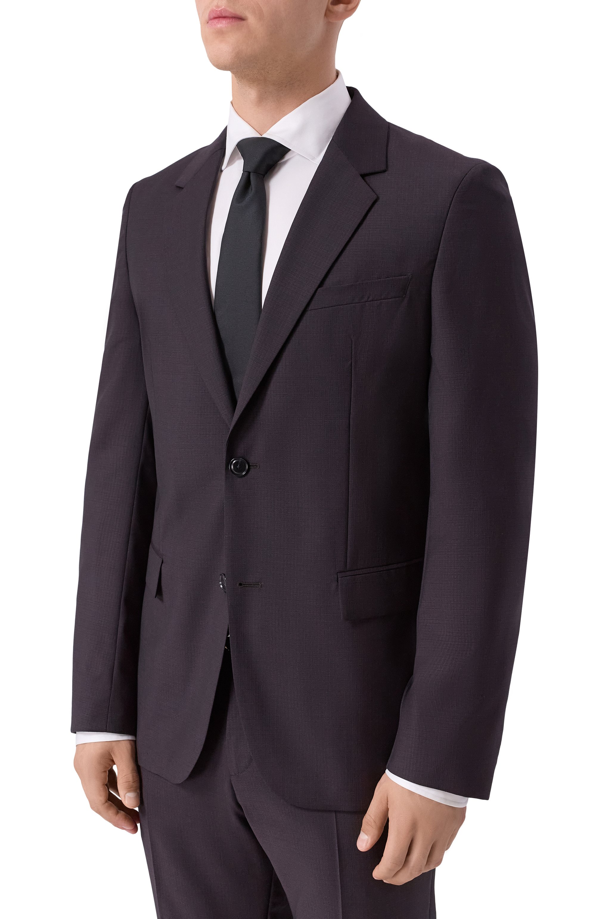 Шерстяной костюм BOSS темно-фиолетового цвета по цене 89950 руб., арт. 50551730, фото 2 Шерстяной костюм BOSS, арт. 50551730, фото 2