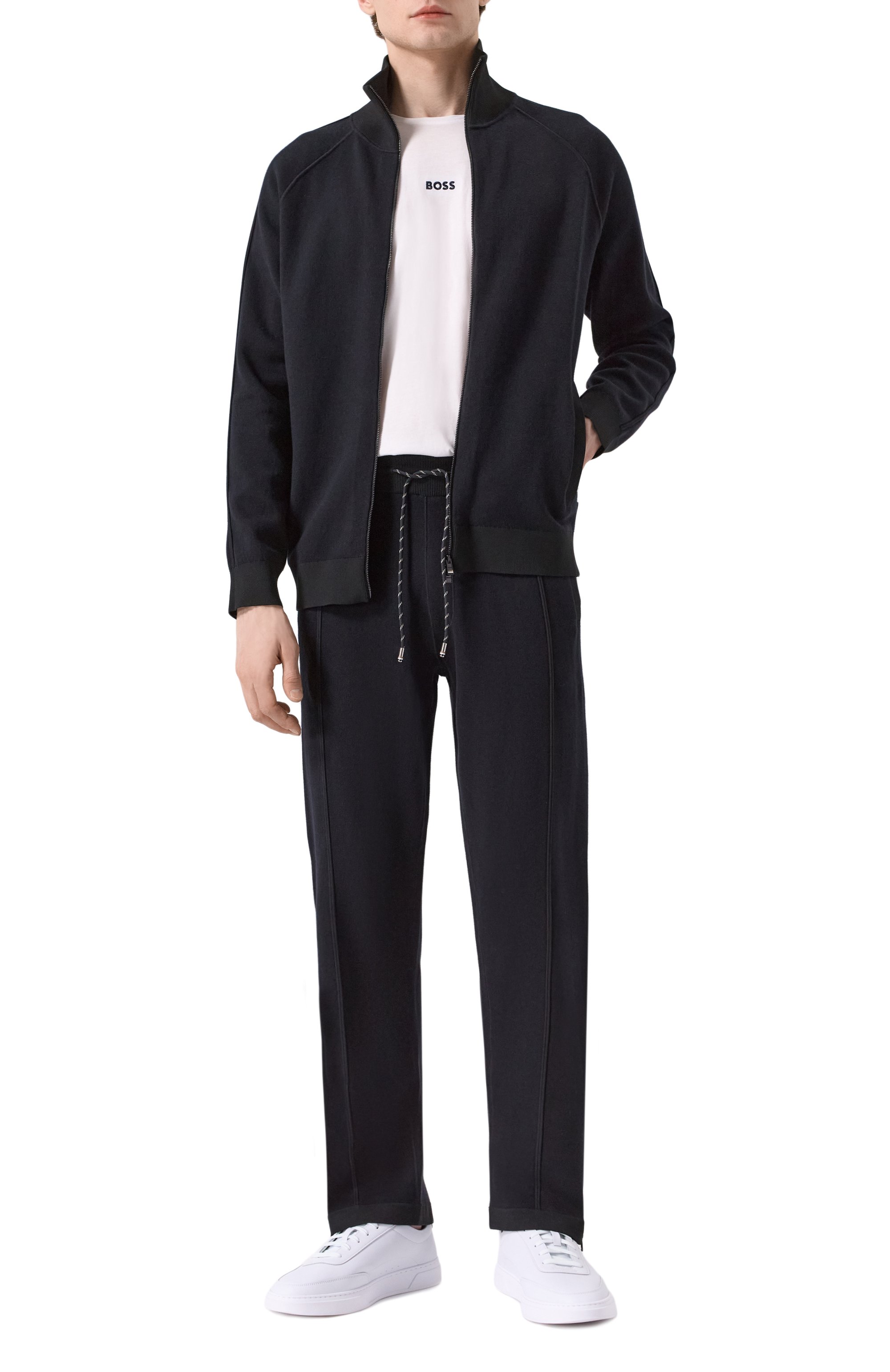 Брюки из хлопка и шерсти BOSS, арт. 50519608, фото 2