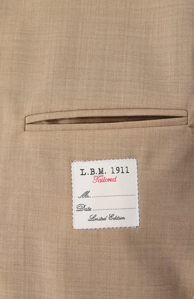 Мужской шерстяной костюм L.B.M. 1911 бежевого цвета, арт. 3692/54246 | Фото 9 (Материал внешний: Шерсть; Рукава: Длинные; Стили: Классический; Костюмы М: Однобортный)