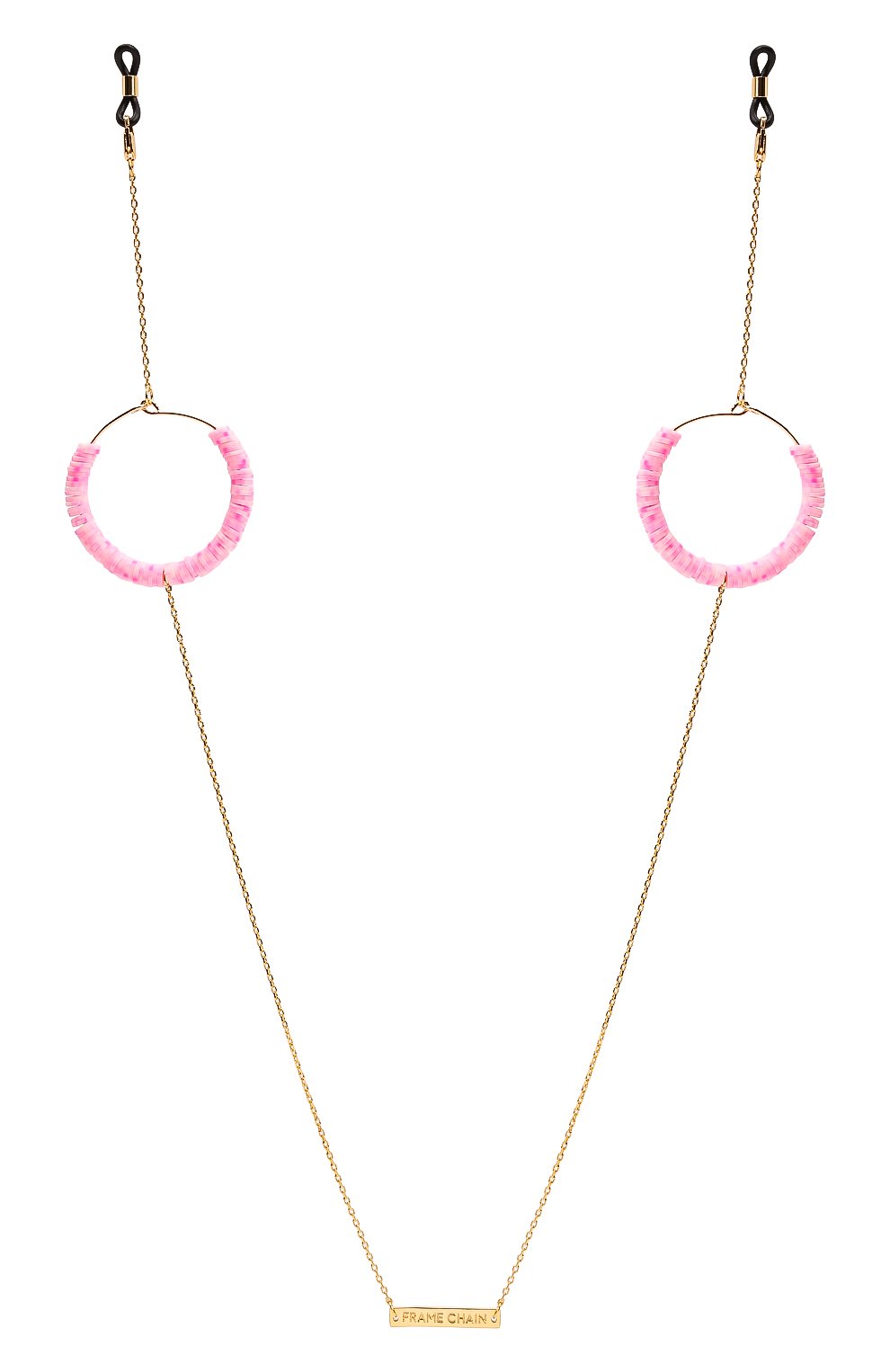 Цепочка для очков FRAME CHAIN розового цвета по цене 13950 руб., арт. CANDY P0P BABY PINK IN YELL0W G0LD, фото 1 Цепочка для очков FRAME CHAIN, арт. CANDY P0P BABY PINK IN YELL0W G0LD, фото 1