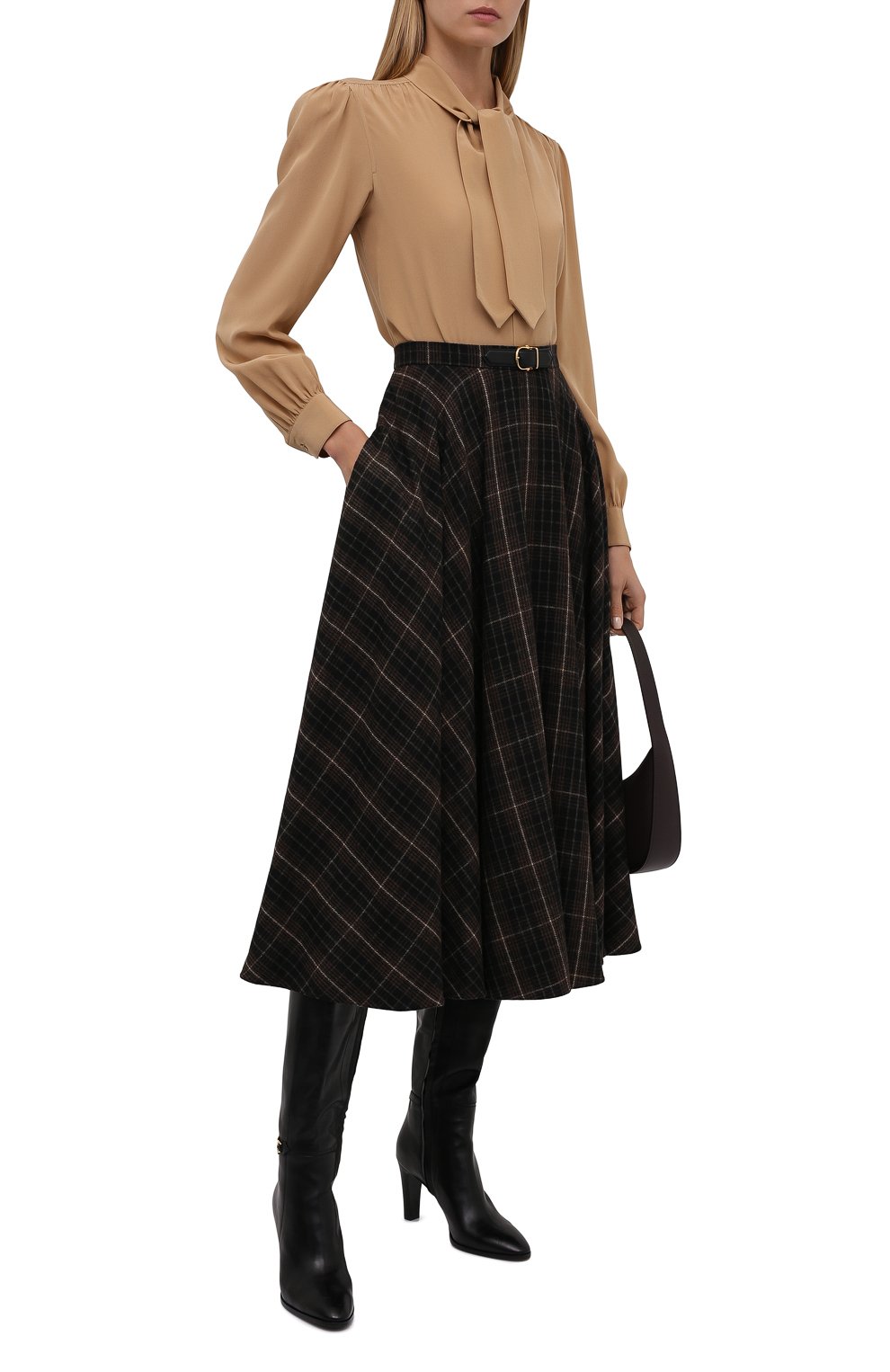Юбка из вискозы и шерсти CELINE черного цвета по цене 165000 руб., арт. 2J388344P, фото 2 Юбка из вискозы и шерсти CELINE, арт. 2J388344P, фото 2