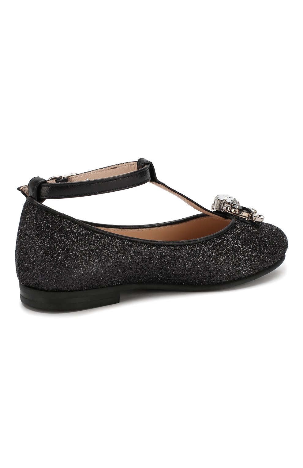 Туфли с ремешком IL GUFO черного цвета по цене 16500 руб., арт. G332/TESSUT0 GLITTER/23-26, фото 3 Туфли с ремешком IL GUFO, арт. G332/TESSUT0 GLITTER/23-26, фото 3