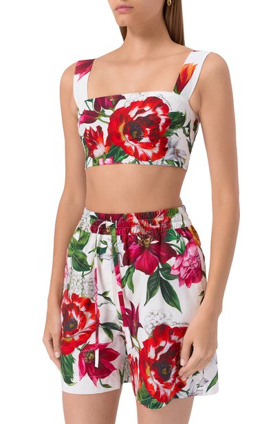 Хлопковый топ DOLCE & GABBANA разноцветного цвета по цене 75550 руб., арт. F7U70T/HS5TQ, фото 3 Хлопковый топ DOLCE & GABBANA, арт. F7U70T/HS5TQ, фото 3