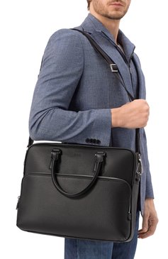 Мужская портфель BOSS черного цвета, арт. 50529293 | Фото 2 (Размер: large; Материал: Натуральная кожа; Ремень/цепочка: На ремешке; Сумки-технические: Портфели)