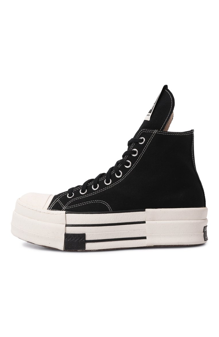 Мужские текстильные кеды converse x rick owens DRKSHDW черного цвета, арт. DC02CX954/A04R1 | Фото 4 (Материал внешний: Текстиль; Стили: Гранж; Материал сплава: Проставлено; Материал утеплителя: Без утеплителя; Материал внутренний: Текстиль; Подошва: Массивная; Драгоценные камни: Проставлено)