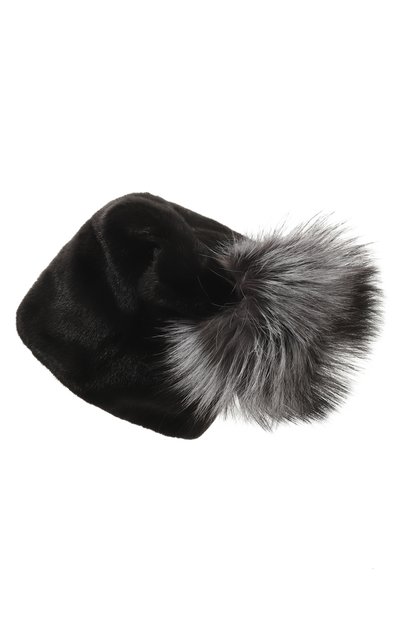 Меховая шапка нея из норки и лисы FURLAND черного цвета по цене 97900 руб., арт. 0091900110080400275, фото 3 Меховая шапка нея из норки и лисы FURLAND, арт. 0091900110080400275, фото 3