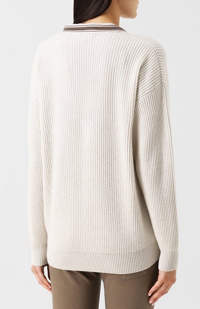 Кашемировый пуловер с v-образным вырезом BRUNELLO CUCINELLI, арт. M12716802, фото 4