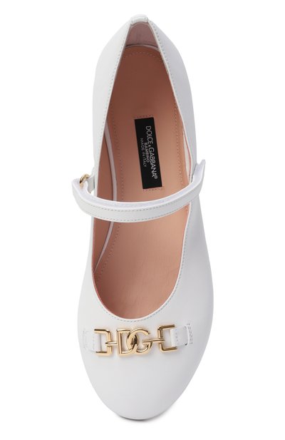 Кожаные балетки DOLCE & GABBANA белого цвета по цене 47900 руб., арт. D11382/AB793_001, фото 4 Кожаные балетки DOLCE & GABBANA, арт. D11382/AB793_001, фото 4