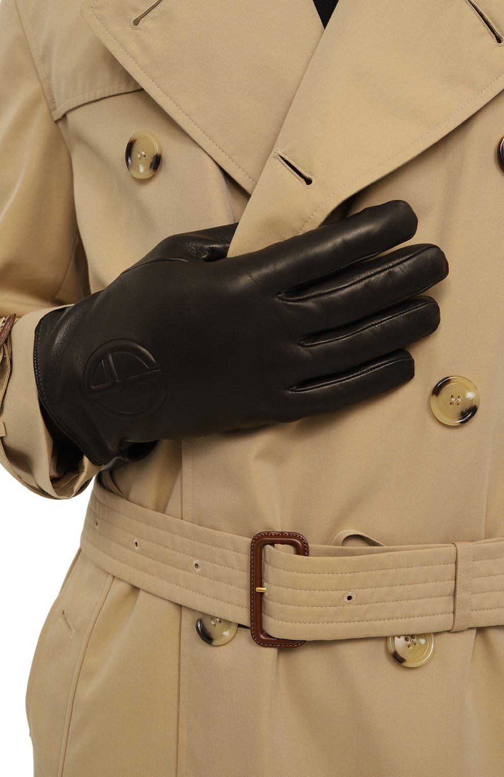 Кожаные перчатки GIORGIO ARMANI, арт. 744150/3F214, фото 2