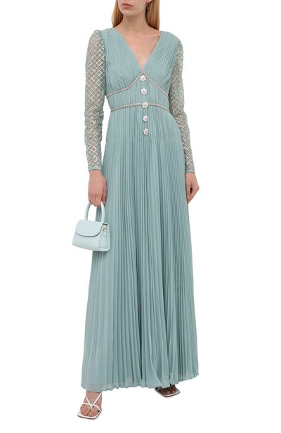 Платье SELF-PORTRAIT голубого цвета по цене 68500 руб., арт. PF21-060, фото 2 Платье SELF-PORTRAIT, арт. PF21-060, фото 2