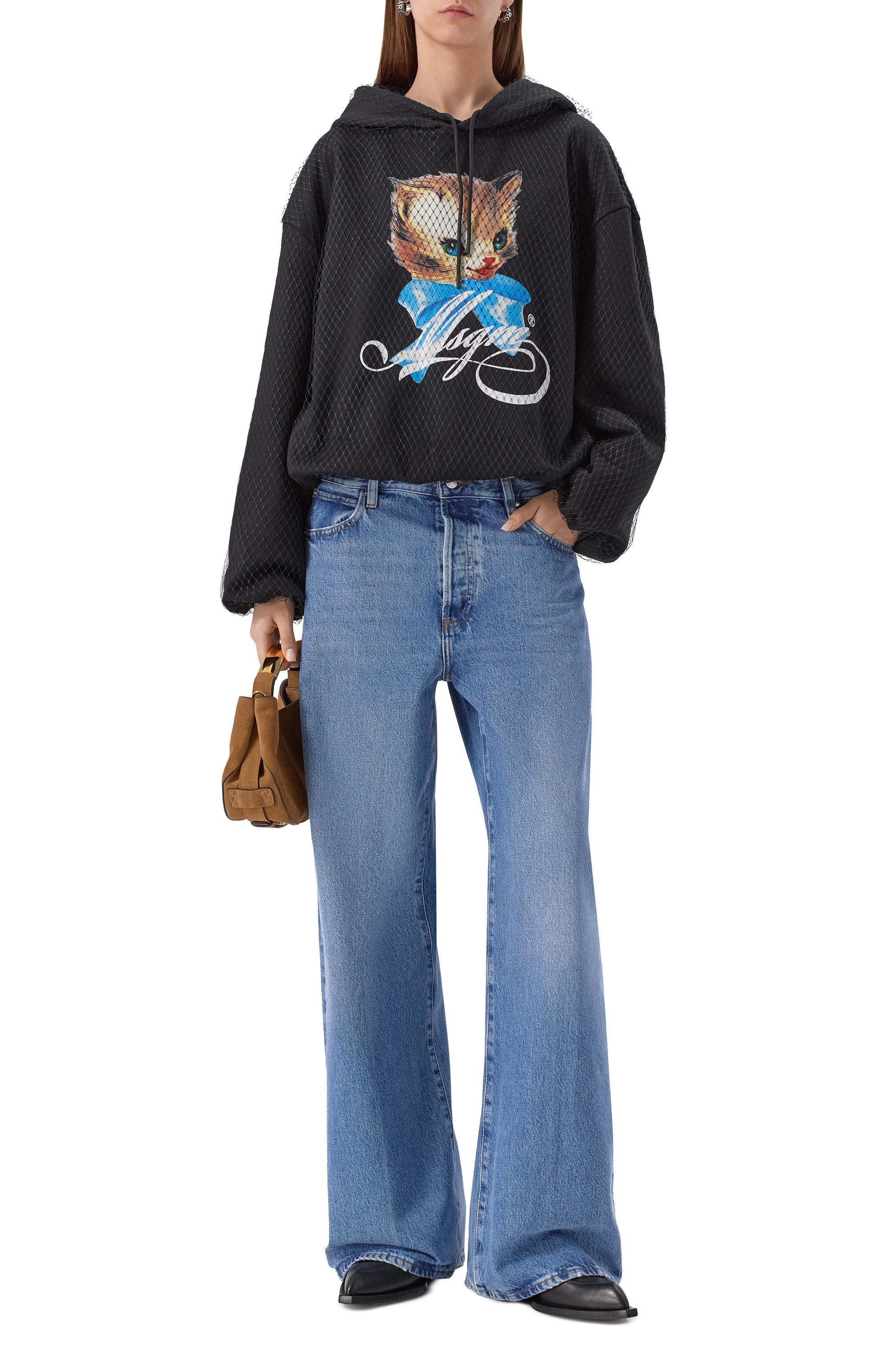 Хлопковое худи MSGM черного цвета по цене 49700 руб., арт. 3941MDM74/257799, фото 2 Хлопковое худи MSGM, арт. 3941MDM74/257799, фото 2