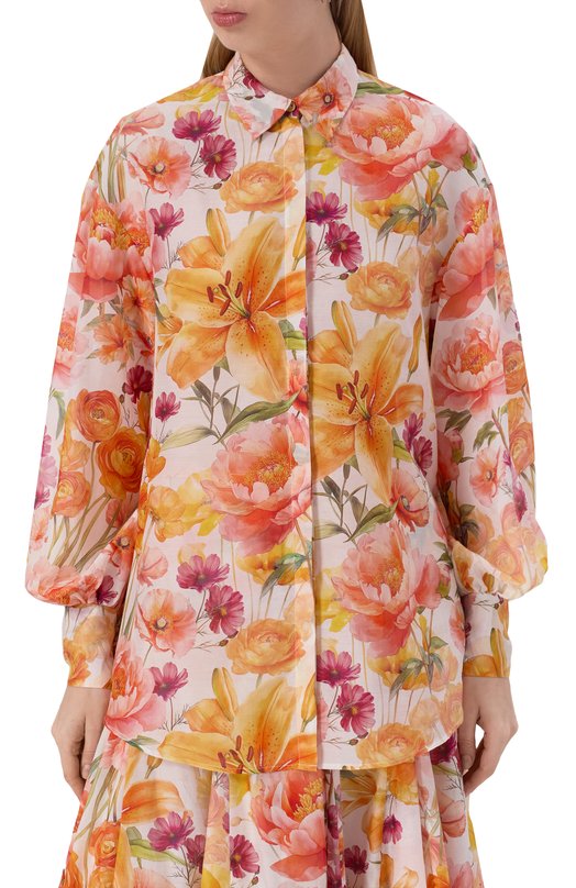 Блузка из хлопка и шелка YVON 0 160809 Оранжевый  0 160809 Фото 3