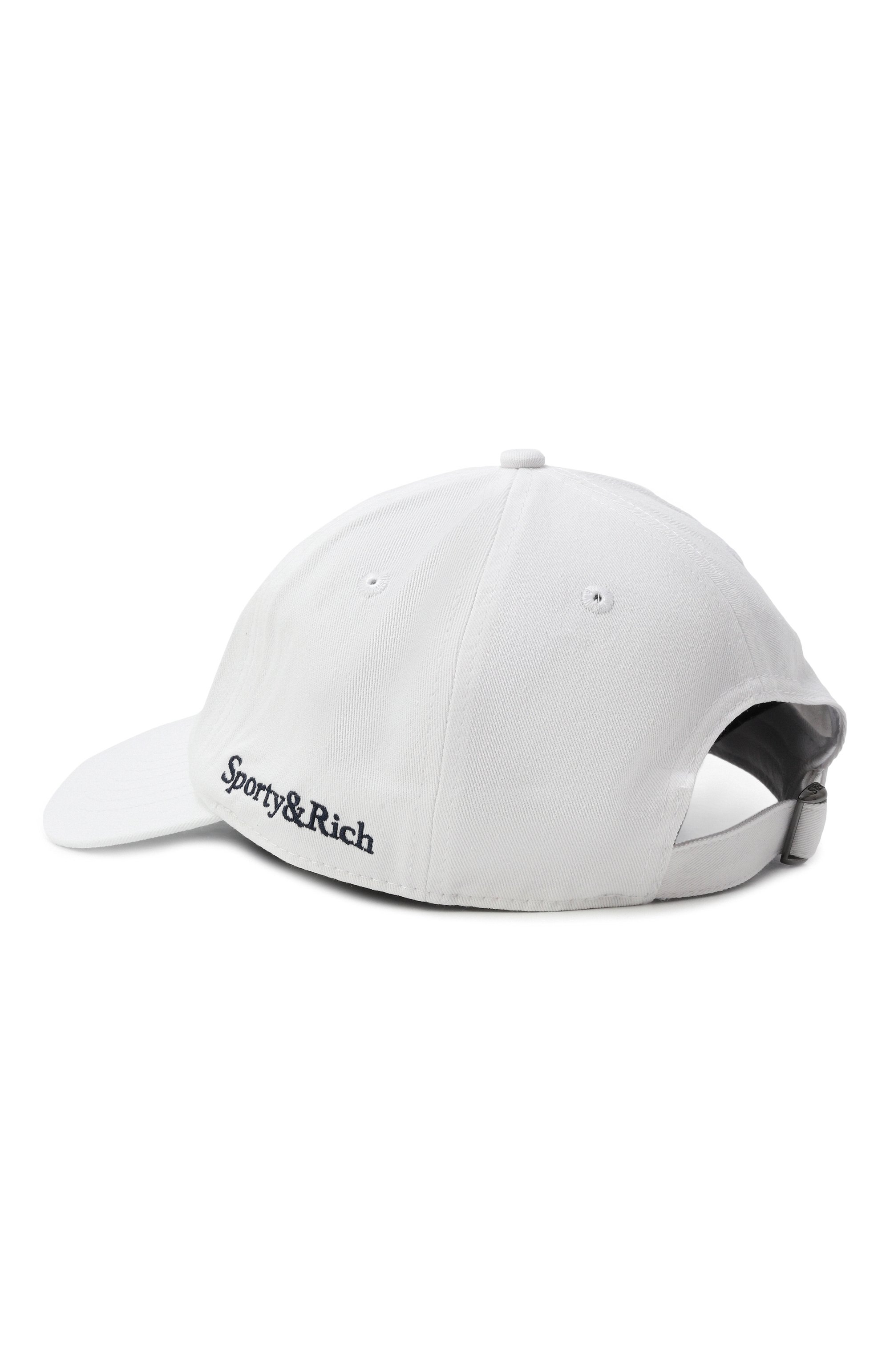 Хлопковая бейсболка SPORTY AND RICH белого цвета по цене 9295 руб., арт. AC040602006WH01, фото 2 Хлопковая бейсболка SPORTY AND RICH, арт. AC040602006WH01, фото 2