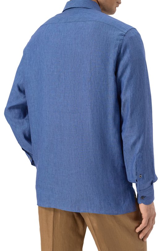 Льняная рубашка Corneliani 25P213-2511334 Синий  25P213-2511334 Фото 4
