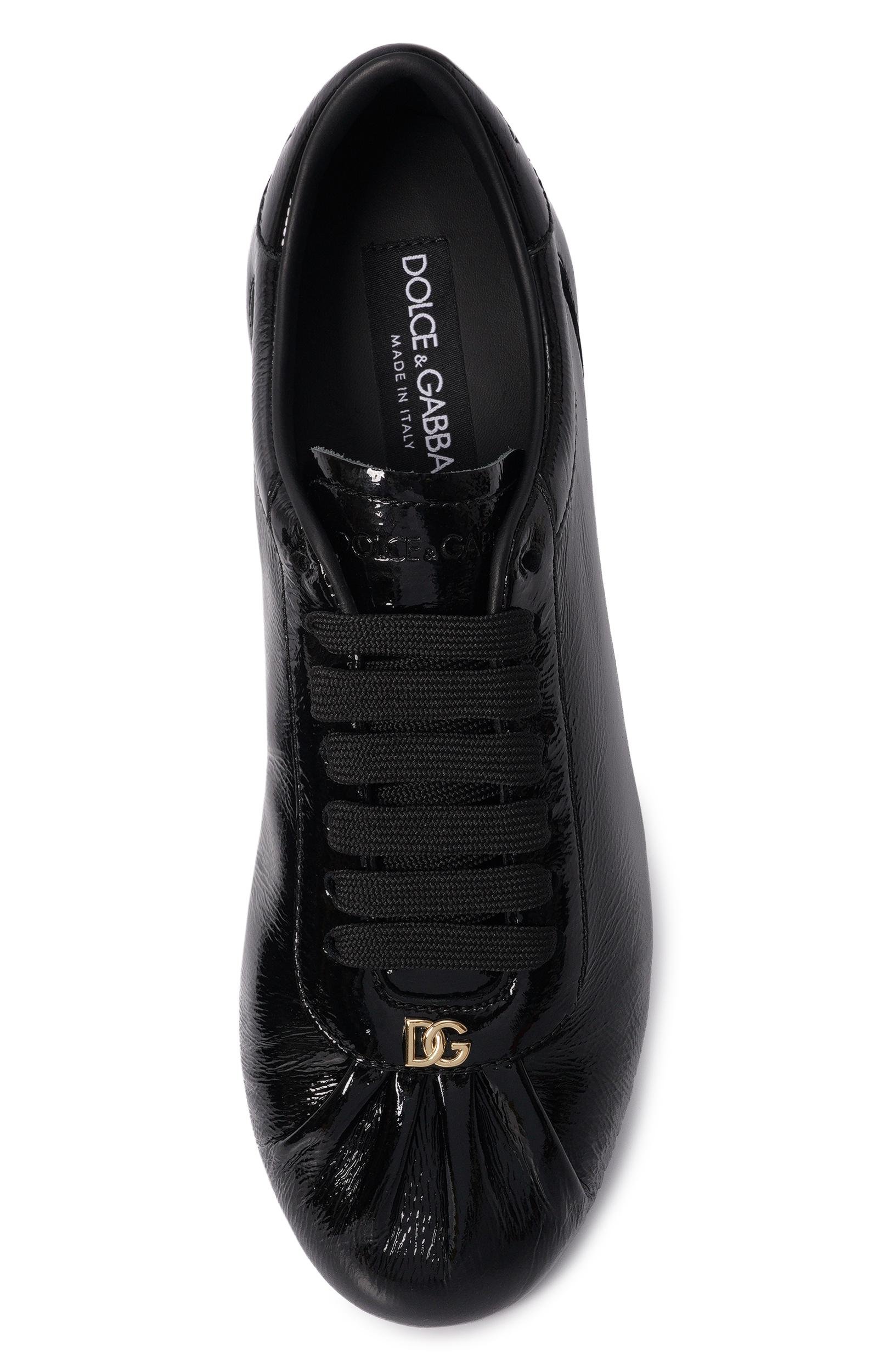 Лакированные кроссовки ballet DOLCE & GABBANA черного цвета по цене 72450 руб., арт. CK2485/A9U97, фото 6 Лакированные кроссовки ballet DOLCE & GABBANA, арт. CK2485/A9U97, фото 6