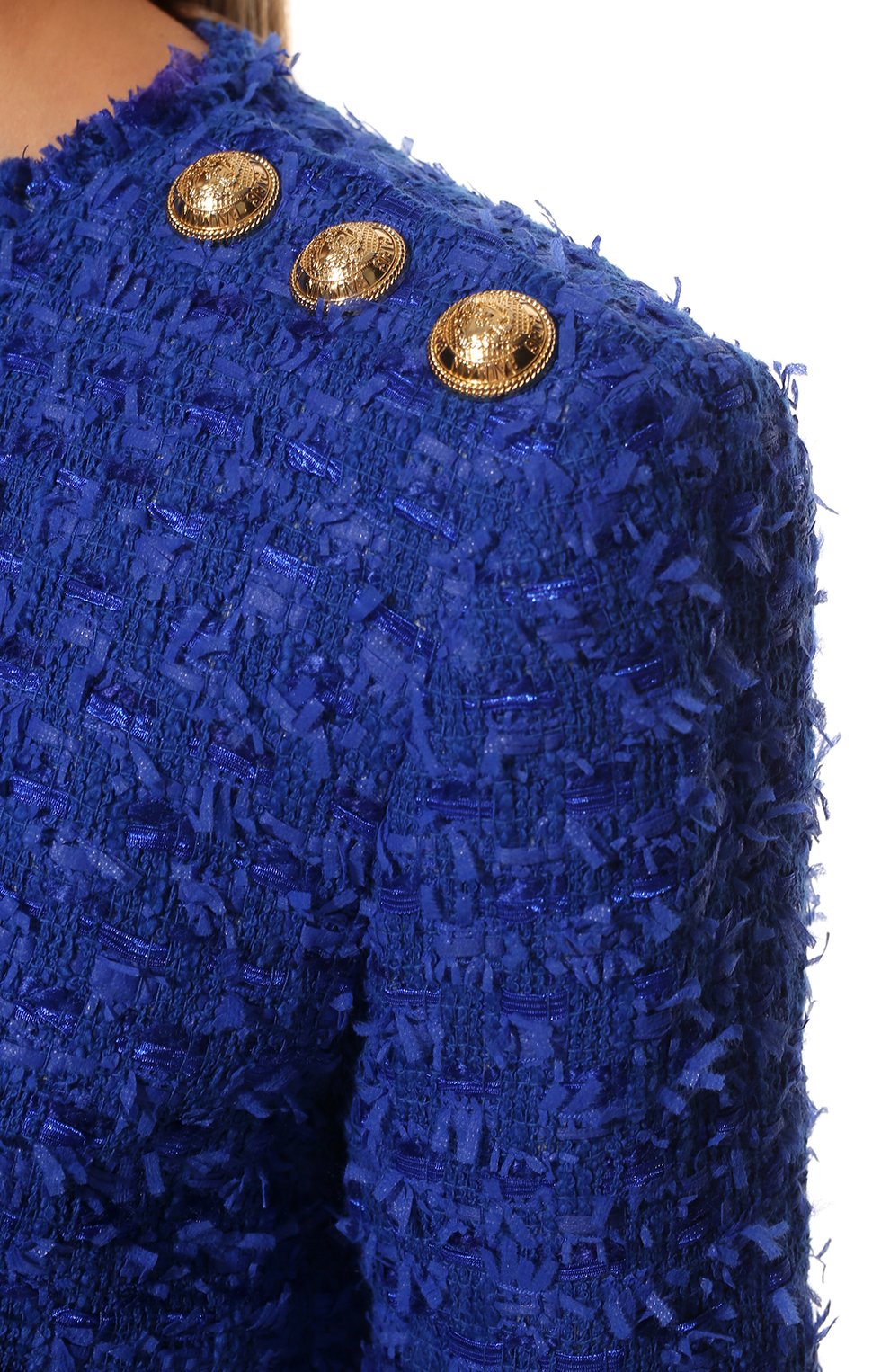 Платье BALMAIN синего цвета по цене 214500 руб., арт. XF1R8000/CB76, фото 5 Платье BALMAIN, арт. XF1R8000/CB76, фото 5