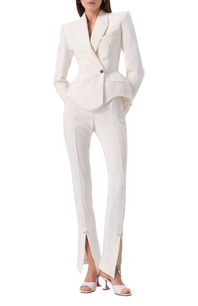 Брюки из вискозы MUGLER молочного цвета по цене 122500 руб., арт. 25P1PA0440470, фото 2 Брюки из вискозы MUGLER, арт. 25P1PA0440470, фото 2