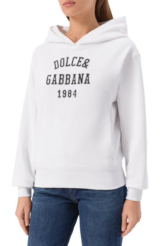 Хлопковое худи Dolce & Gabbana F9S48Z/GDDBA Белый  F9S48Z/GDDBA Фото 3