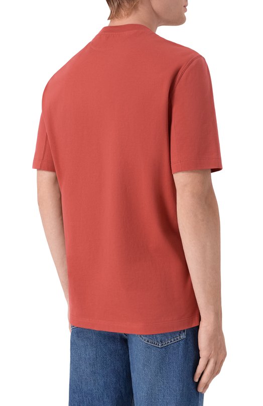 Хлопковая футболка Brunello Cucinelli M0B138440 Красный  M0B138440 Фото 4