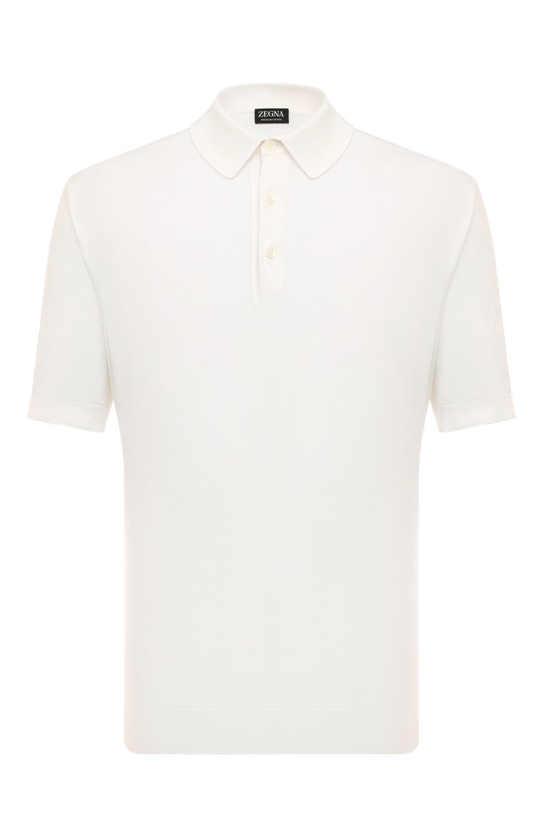 Мужское хлопковое поло ZEGNA белого цвета, арт. E8C90A7/C32 | Фото 1 (Длина (для топов): Стандартные; Материал внешний: Хлопок; Рукава: Короткие; Застежка: Пуговицы; Стили: Кэжуэл; Кросс-КТ: Трикотаж; Принт: Без принта; Автоматизация ТО: Проставлено; Автоматизация состава: Проставлено)