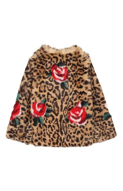 Детская укороченная шуба из меха кролика DOLCE & GABBANA коричневого цвета, арт. L53C31/FUPXK/2-6 | Фото 2 (Материал подклада: Вискоза; Материал внешний: Натуральный мех; Рукава: Длинные; Кросс-КТ: Зима; Статус проверки: Проверена категория; Драгоценные камни: Проставлено; Материал сплава: Проставлено; Ювелирные украшения: Назначено; Ростовка одежда: 2 года | 92 см, 4 года | 104 см, 6 лет | 116 см)