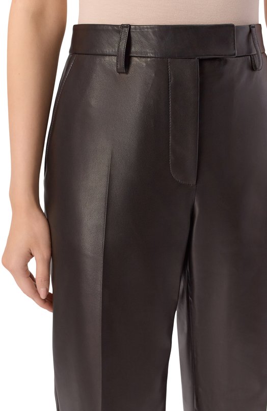 Кожаные брюки MVST M25.1PW.L010/NAPPA CREAM Чёрный  M25.1PW.L010/NAPPA CREAM Фото 5