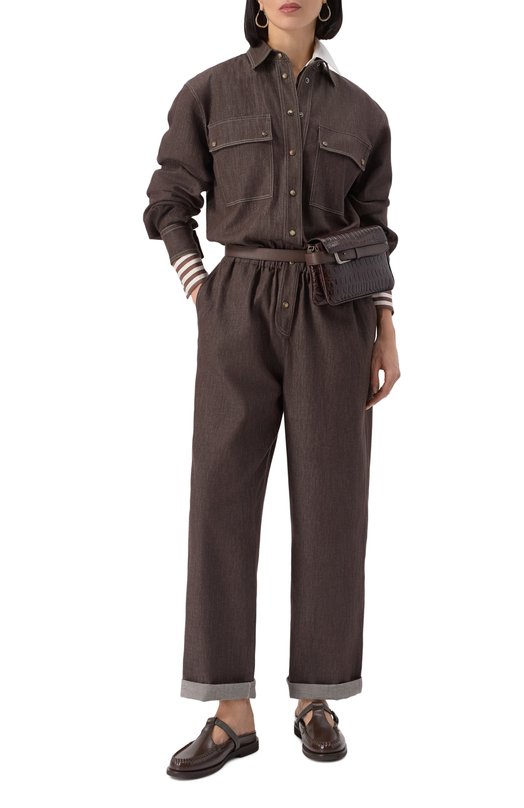 Джинсовый комбинезон Brunello Cucinelli MP792EB699 Коричневый  MP792EB699 Фото 2