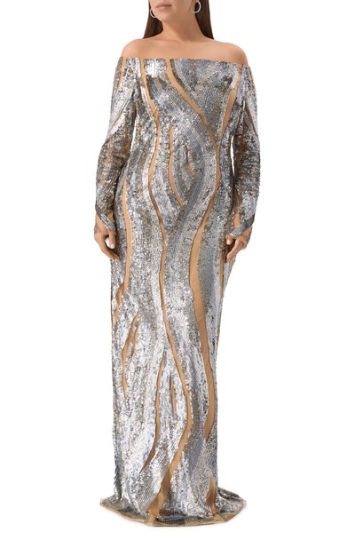 Платье marina rinaldi x zuhair murad MARINA RINALDI ELEGANTE серебряного цвета по цене 297500 руб., арт. SUVI, фото 3 Платье marina rinaldi x zuhair murad MARINA RINALDI ELEGANTE, арт. SUVI, фото 3