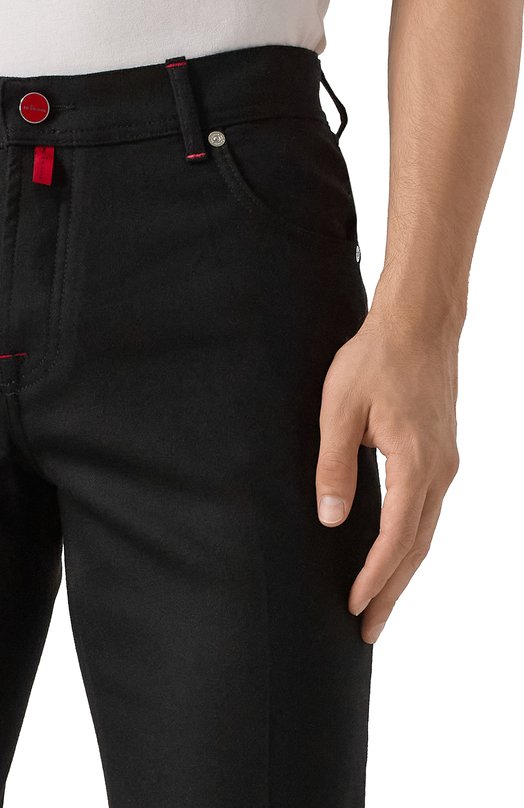 Шерстяные брюки Kiton UPNJSK0124G08 Чёрный  UPNJSK0124G08 Фото 5