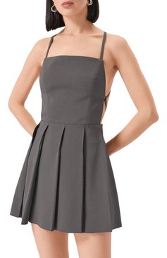 Женское платье LOW CLASSIC серого цвета, арт. LW251DR01GR | Фото 3 (Длина Ж (юбки, платья, шорты): Мини; Случай: Повседневный; Женское Кросс-КТ: Платье-одежда, Сарафаны; Рукава: На бретелях; Стили: Преппи; Материал внешний: Синтетический материал)