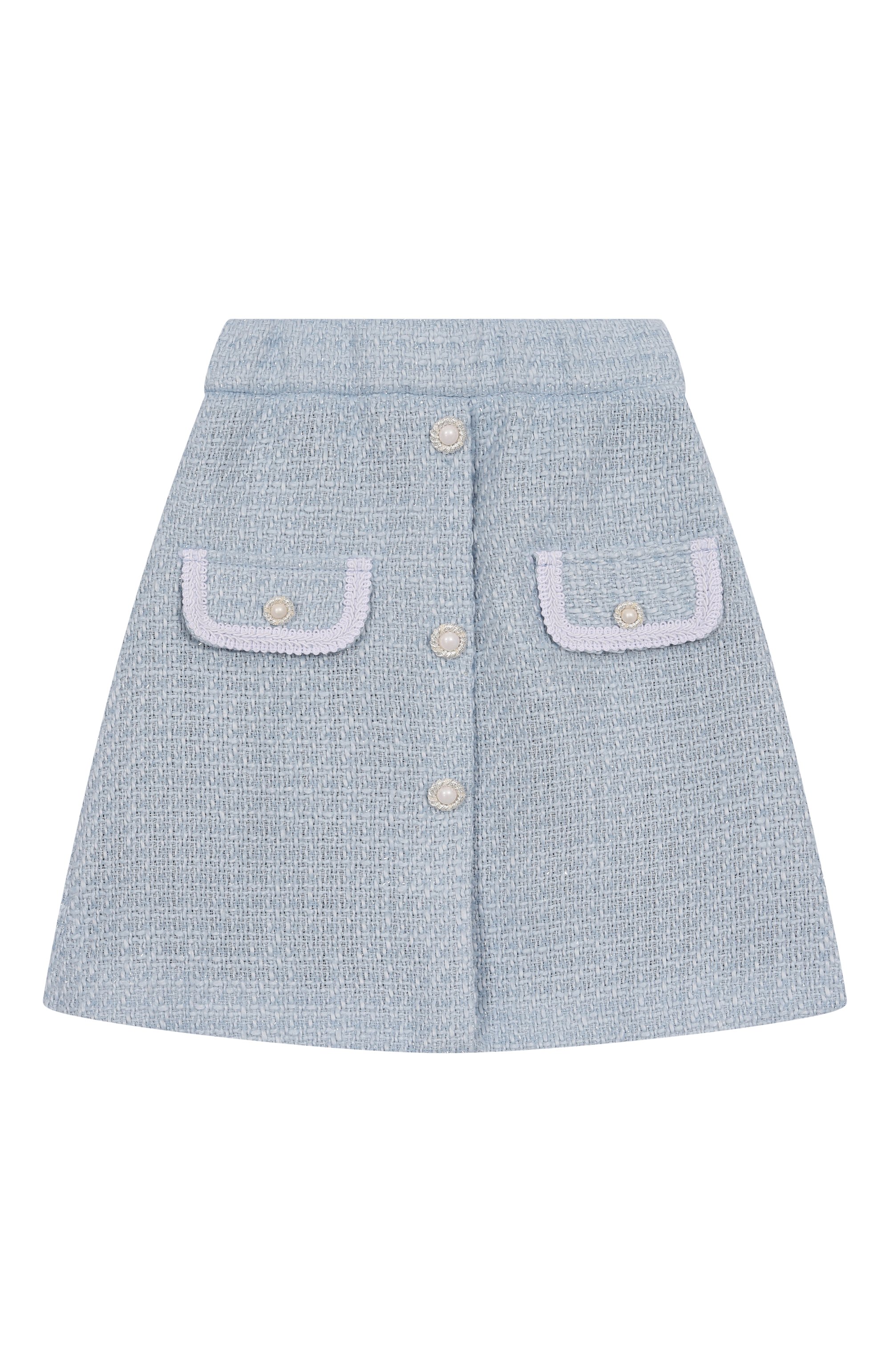 Твидовый костюм ZHANNA & ANNA голубого цвета по цене 35000 руб., арт. ZAOZ00000922, фото 4 Твидовый костюм ZHANNA & ANNA, арт. ZAOZ00000922, фото 4