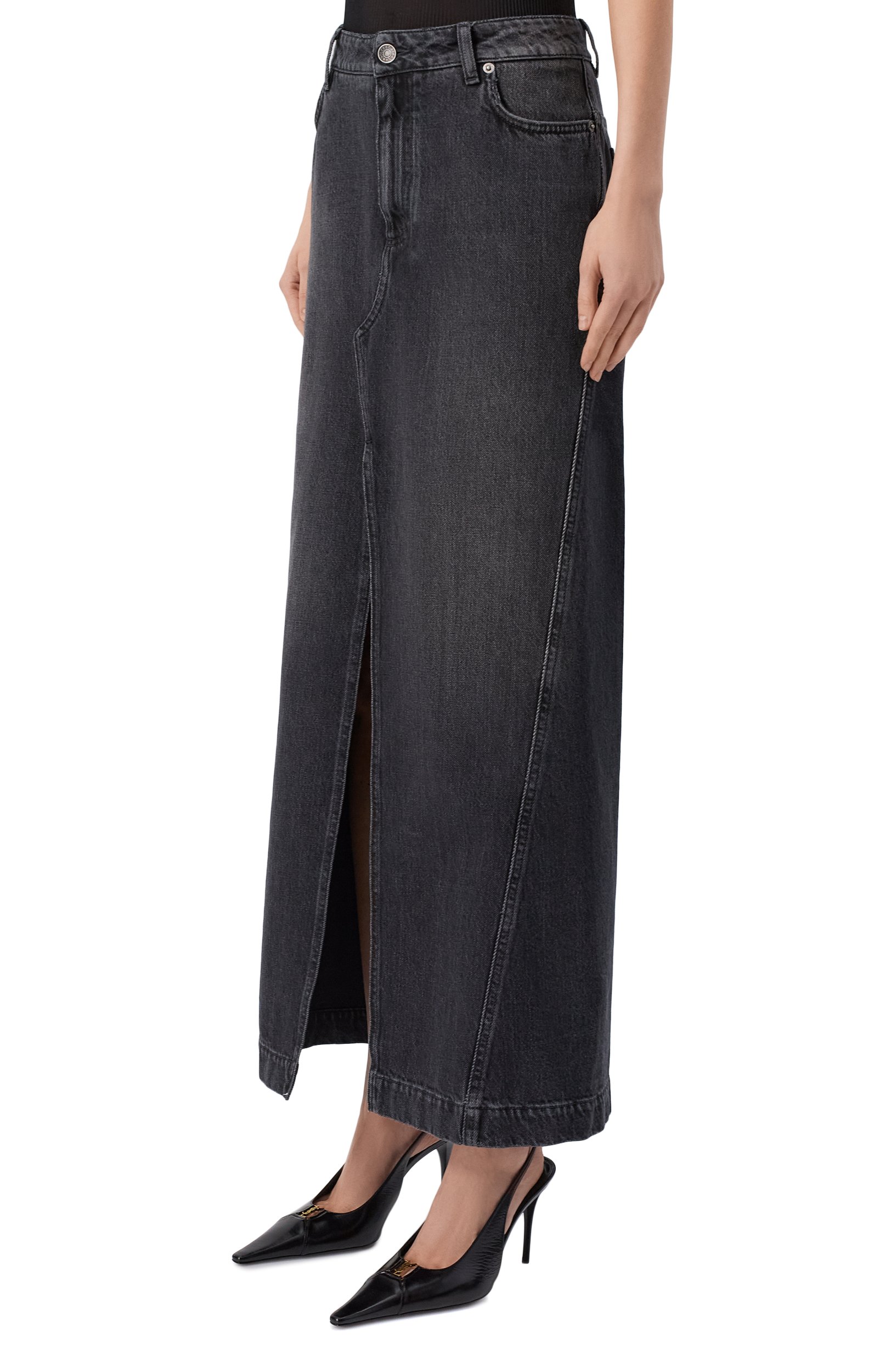 Джинсовая юбка DOLCE & GABBANA черного цвета по цене 109000 руб., арт. F4DD0D/G8PQ8, фото 3 Джинсовая юбка DOLCE & GABBANA, арт. F4DD0D/G8PQ8, фото 3