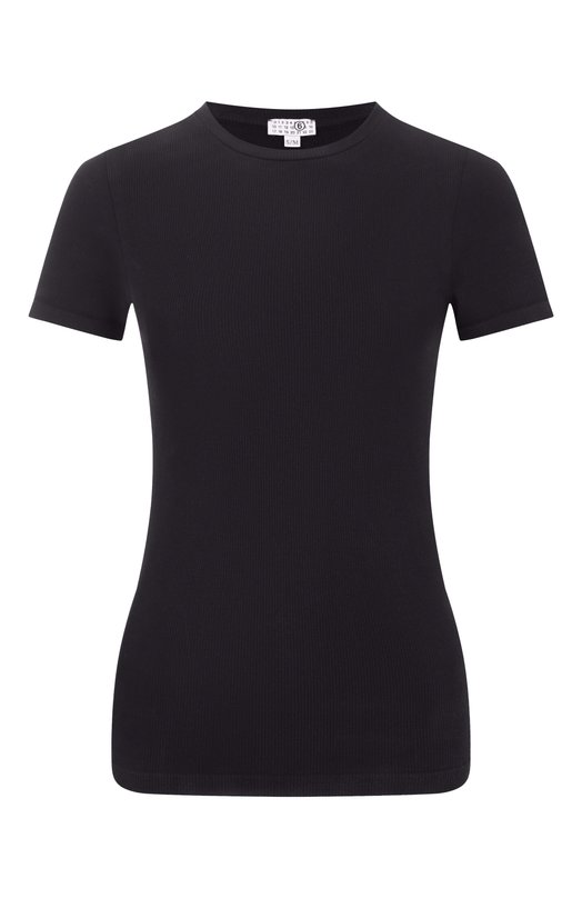 Хлопковая футболка MM6 MKMU40010 Чёрный MKMU40010