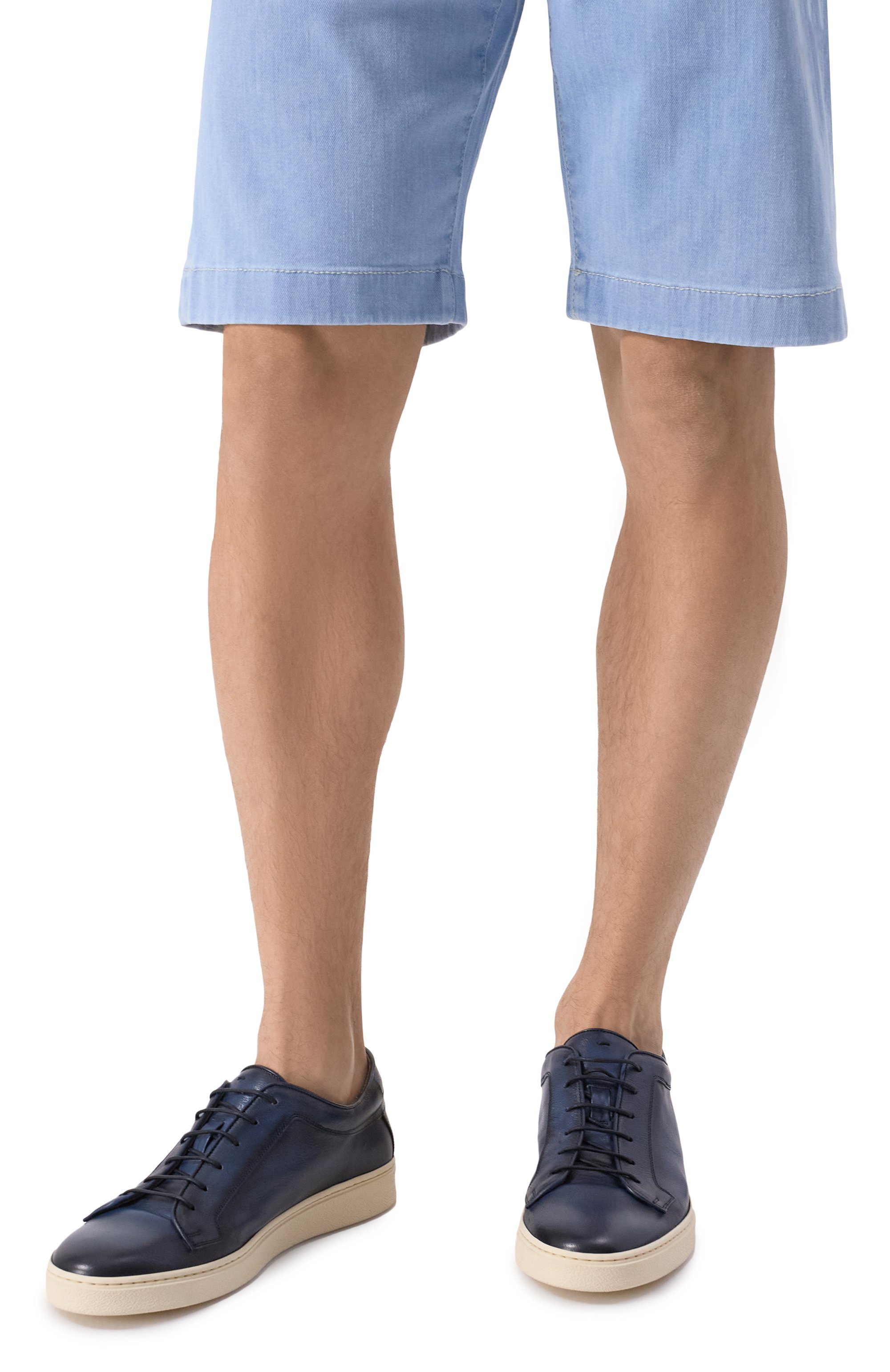 Кожаные кеды PANTANETTI темно-синего цвета по цене 38700 руб., арт. 18511F, фото 3 Кожаные кеды PANTANETTI, арт. 18511F, фото 3