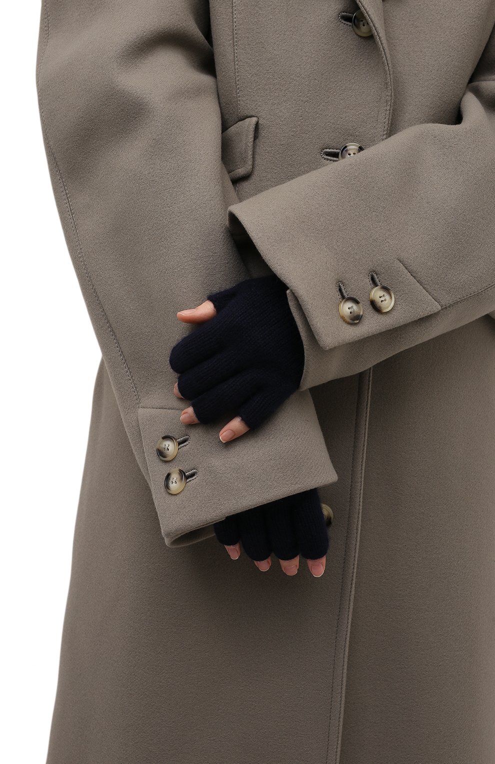 Кашемировые митенки KHAITE темно-синего цвета по цене 57550 руб., арт. 8715600/KAI, фото 2 Кашемировые митенки KHAITE, арт. 8715600/KAI, фото 2