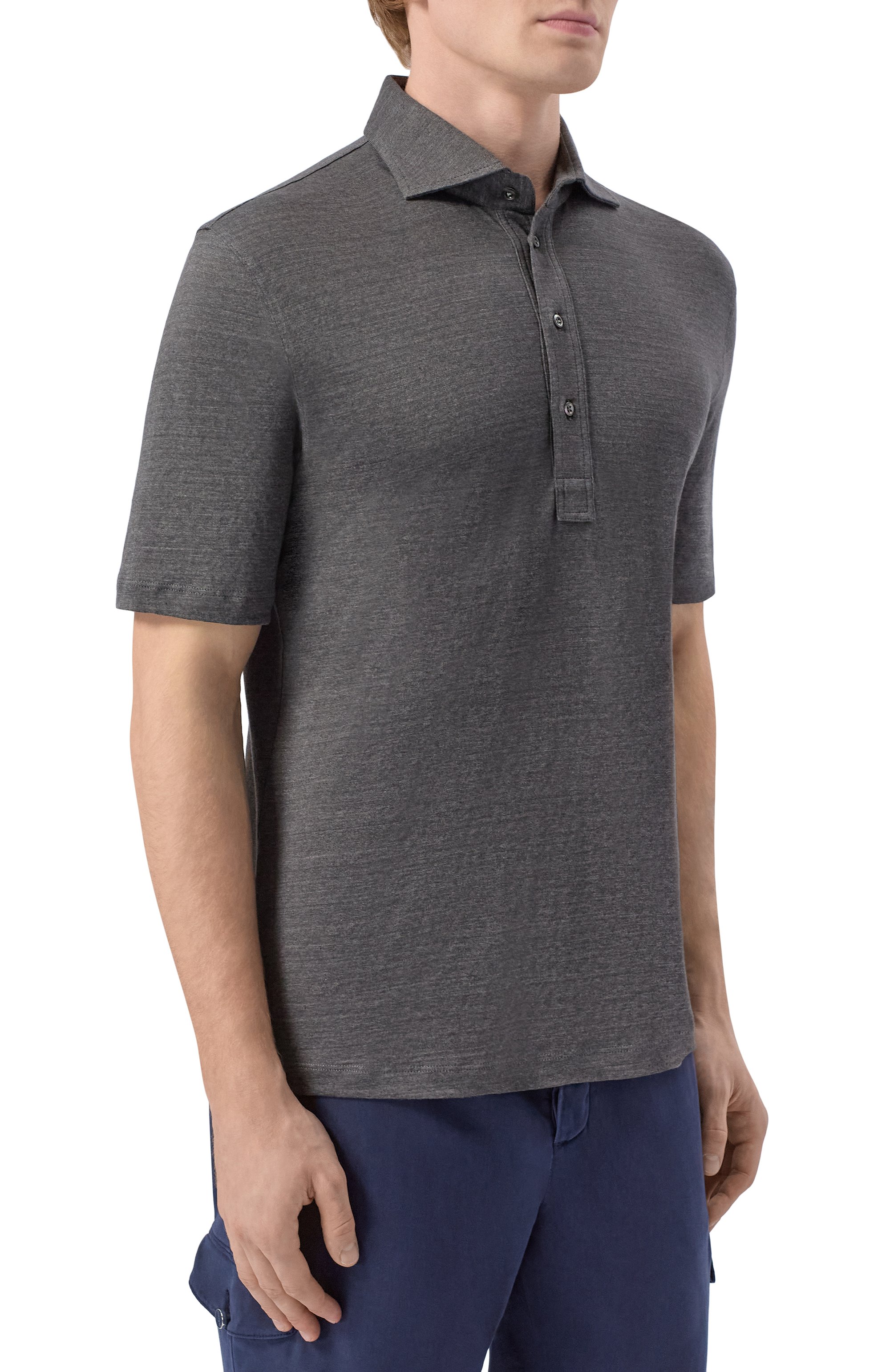 Поло изо льна и хлопка BRUNELLO CUCINELLI, арт. MR8273915, фото 3