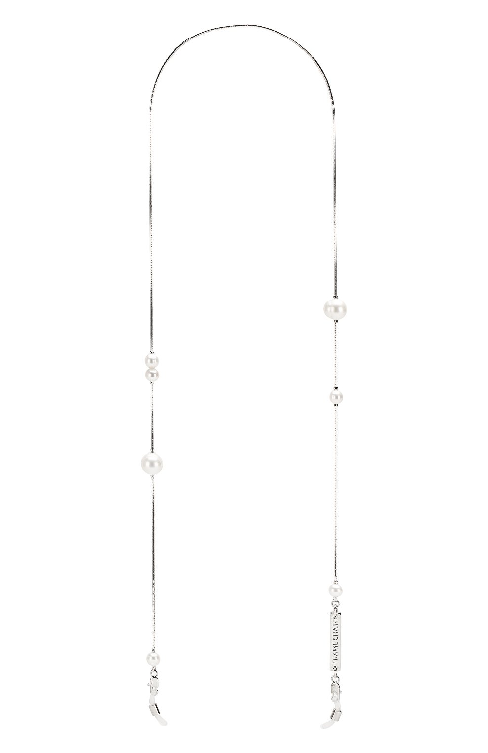 Цепочка для очков FRAME CHAIN серебряного цвета по цене 16850 руб., арт. DR0P PEARL WHITE, фото 1 Цепочка для очков FRAME CHAIN, арт. DR0P PEARL WHITE, фото 1